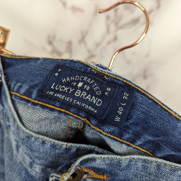 Lucky Brand Jeans Mens 40 X 31 181 Relax Straight Denim Stone Medium Wash - Picture 3 of 11